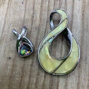 Lia Sophia Mother of Pearl & Mystic Rhinestone BUNDLE Slide Pendant